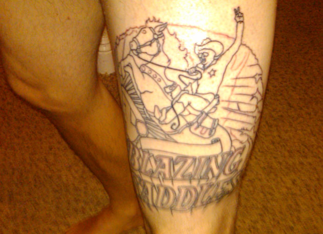 Mike Mason Mike Mason's new thigh tattoo wow just wow. Carey Hart 