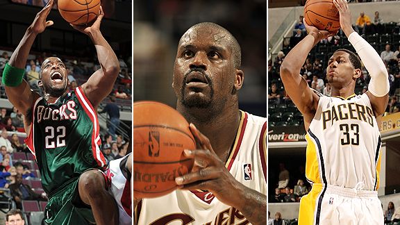 Michael Redd, Shaq O'Neal, and Danny Granger