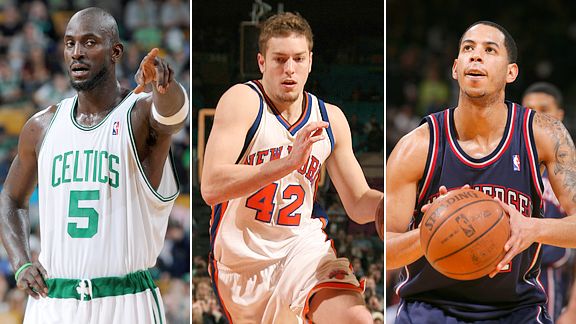 Kevin Garnett, David Lee and Devin Harris