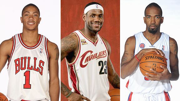 LeBron James, Derrick Rose and Richard Hamilton
