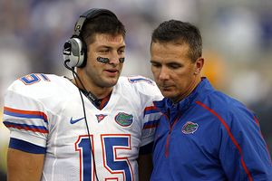 Urban Meyer and Tim Tebow