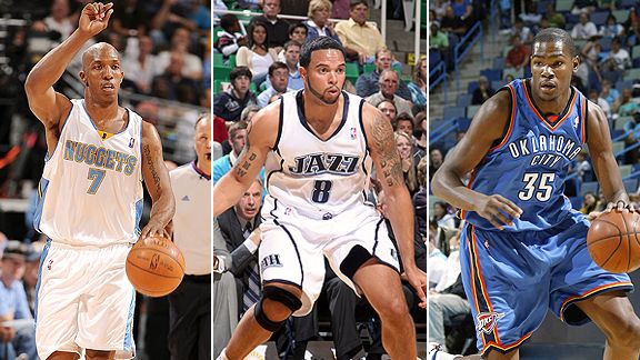 Chauncey Billups, Deron Williams, and Kevin Durant