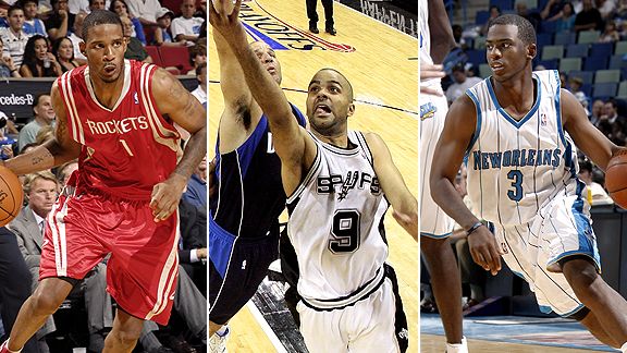 Trevor Ariza, Tony Parker, and Chris Paul