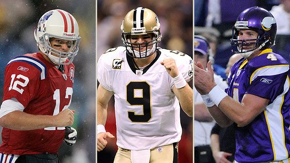 Tom Brady, Drew Brees & Brett Favre