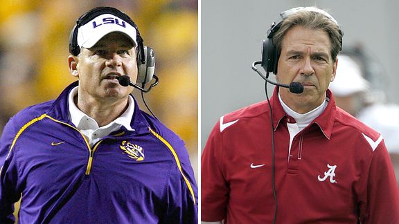 Les Miles and Nick Saban