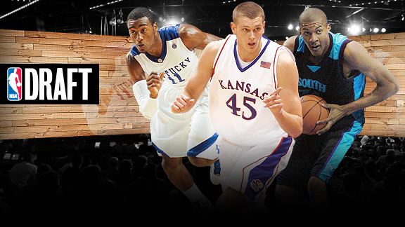 Cole Aldrich, John Wall and Derrick Favors 