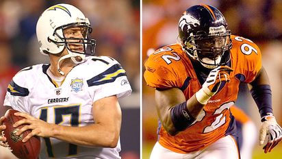 Philip Rivers and Elvis Dumervil