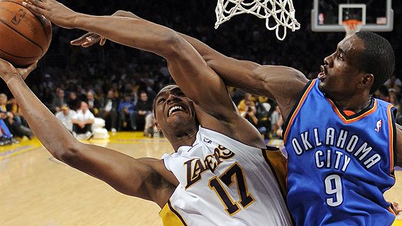 Andrew Bynum and Serge Ibaka