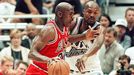 Michael Jordan and Bryon Russell