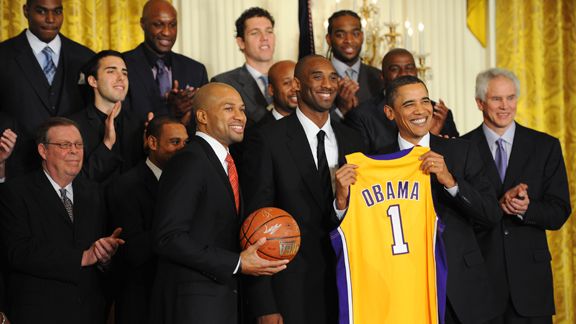 Obama With Lakers