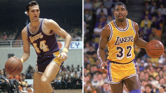 Jerry West and Magic Johnson