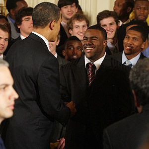 Barack Obama and Mark Ingram