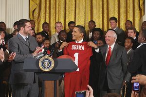 President Obama with jersey