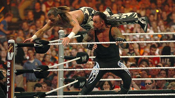 AP PhotoRick Scuteri Undertaker and Shawn Michaels do battle in the ...