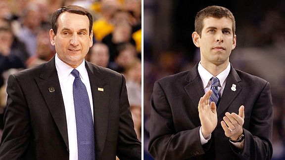 Mike Krzyzewski and Brad Stevens