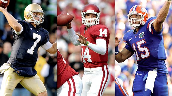 Clausen, Bradford & Tebow