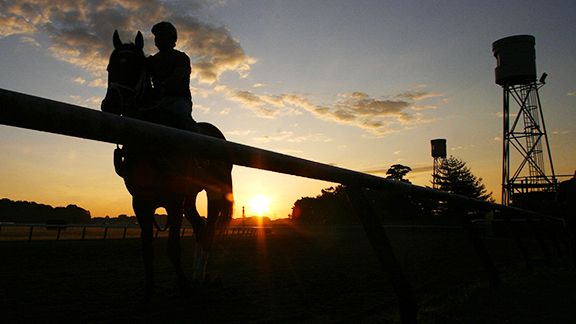 Dawn at Belmont Park in Elmont, N.Y.