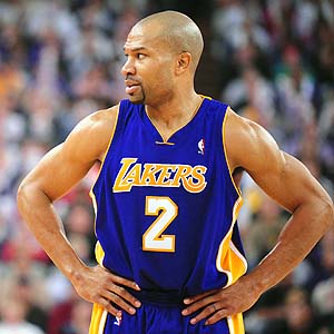 is playing checkers 2 derek fisher pg los angeles lakers