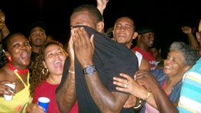 Dominique Jones reacting at NBA draft party