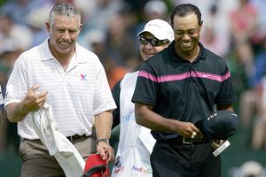 Tiger Woods and Steve Williams