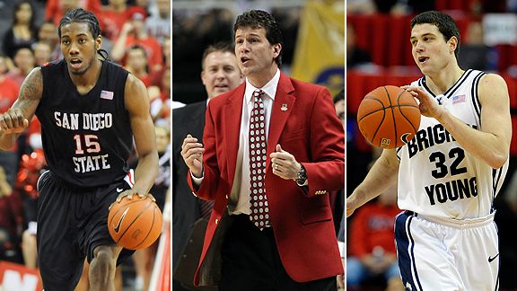 Kawhi Leonard, Steve Alford and Jimmer Fredette
