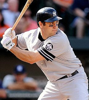 New York Yankees first baseman Mark Teixeira (25) bats in the