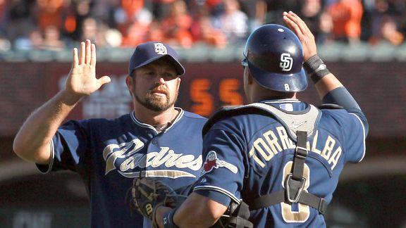 Heath Bell and Yorvit Torrealba