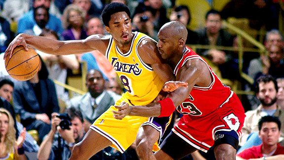 Kobe Bryant & Michael Jordan Andy Hayt/Getty Images Kobe Bryant and Michael 