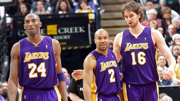 Kobe Bryant, Derek Fisher, and Pau Gasol