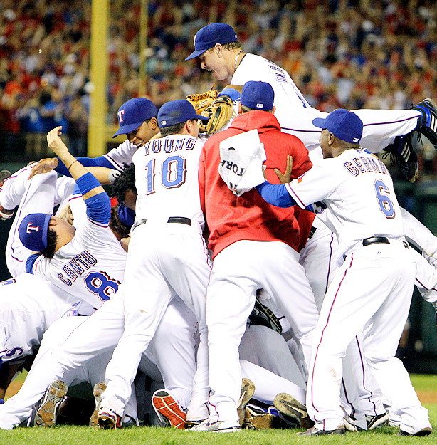 Texas Rangers celebrate