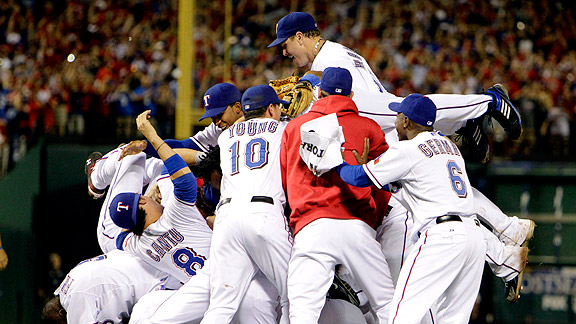 Texas Rangers celebrate