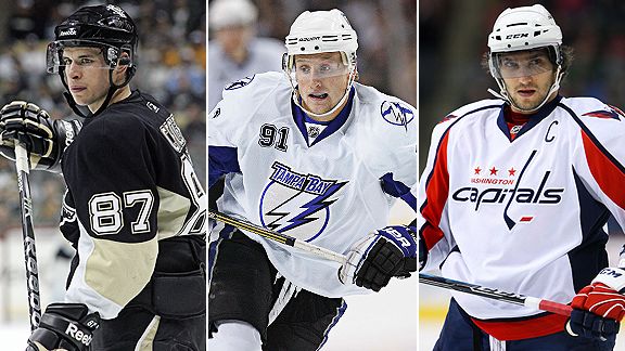 Sidney Crosby, Steven Stamkos and Alex Ovechkin