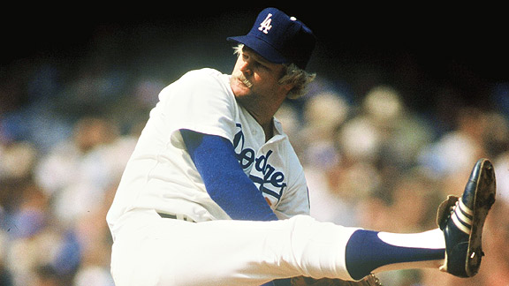 Los Angeles Dodgers' manager Tommy Lasorda and pitcher Rick Sutcliffe look  down in opposite directions as Lasorda went to the mound to relieve  Sutcliffe in game, Tuesday, August 27, 1980 in Philadelphia.