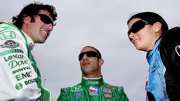 Dario Franchitti, Tony Kanaan and Danica Patrick