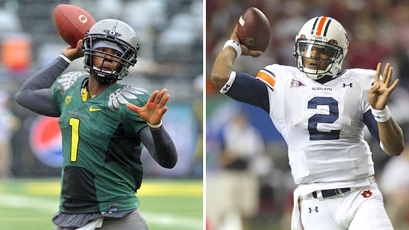Darron Thomas and Cam Newton