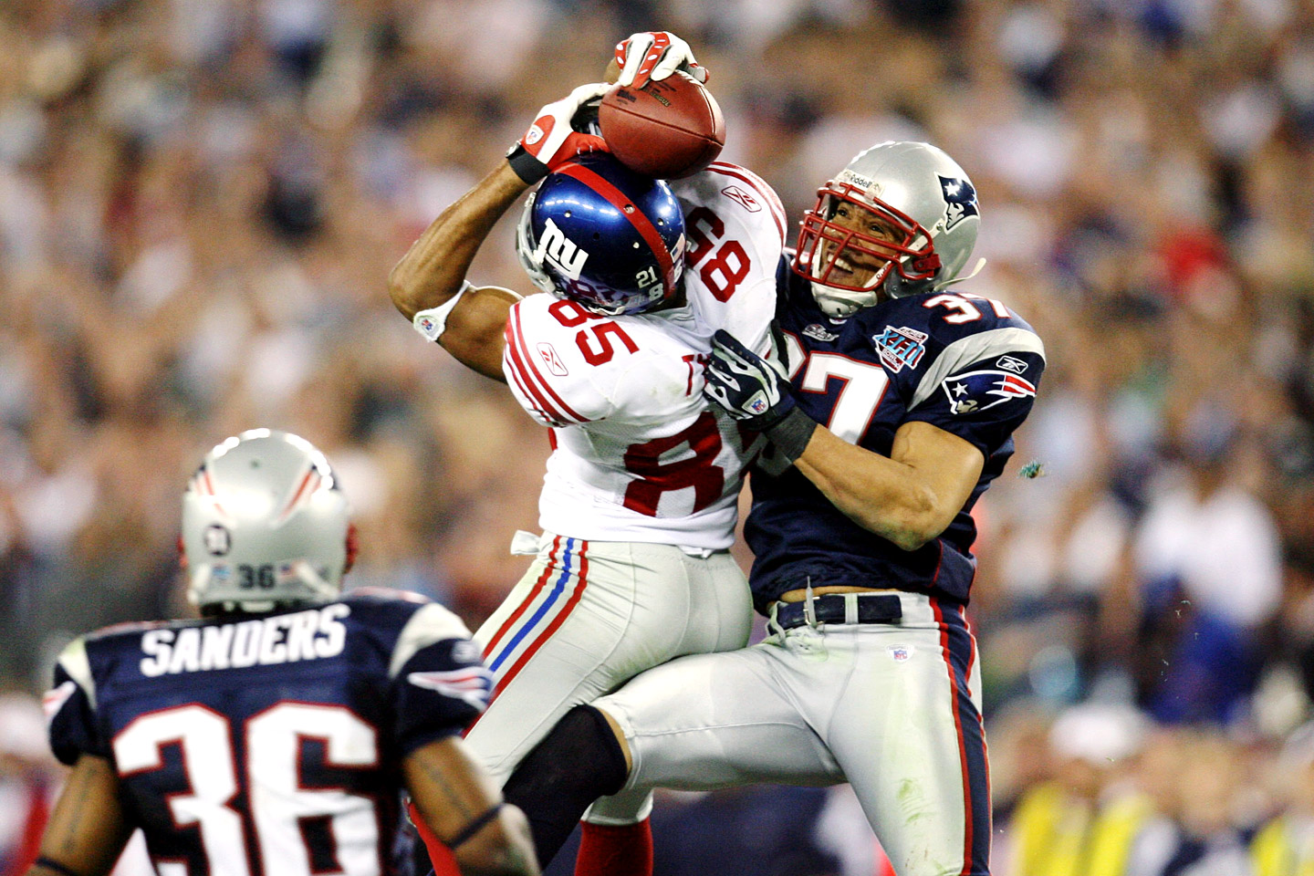 David Tyree's catch in Super Bowl 42's final drive. (via ESPN.com)