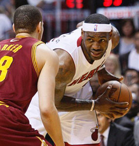 LeBron James helped send his former team to a 21st straight loss.