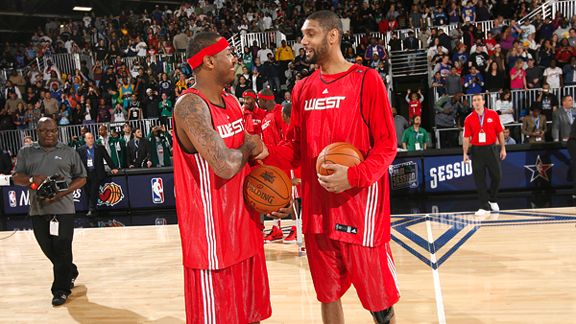 Tim Duncan and Carmelo Anthony