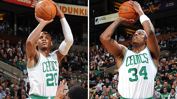 ray allen dresses. Paul Pierce and Ray Allen