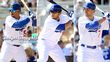 Rafael Furcal,Dioner Navarro and James Loney
