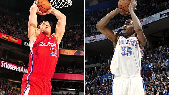 Blake Griffin and Kevin Durant