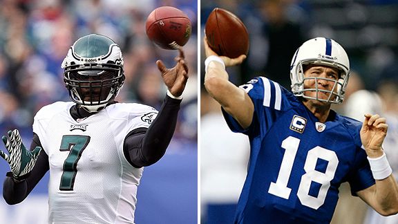 Michael Vick and Peyton Manning