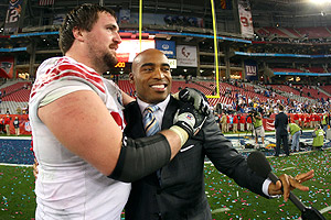 Rich Seubert and Tiki Barber