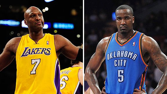 Lamar Odom and Kendrick Perkins