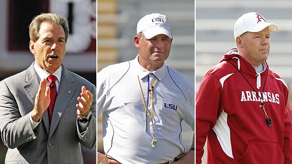 Nick Saban, Les Miles and Bobby Petrino