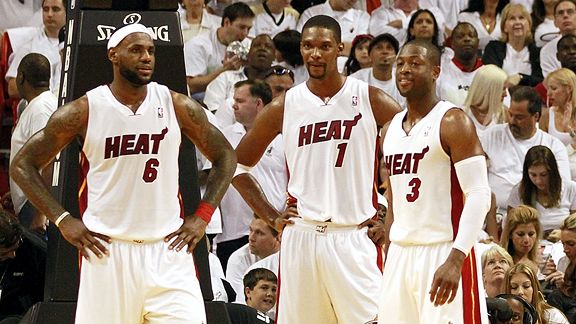 LeBron James, Chris Bosh and Dwyane Wade