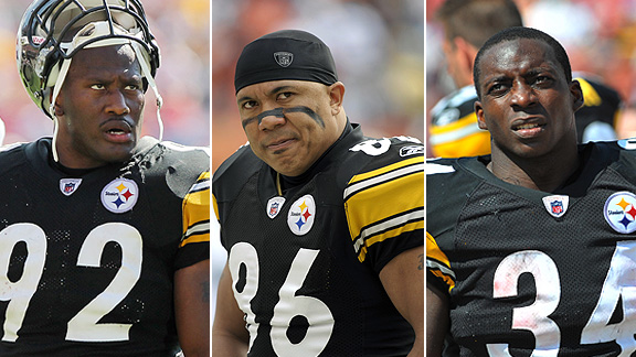 James Harrison, Hines Ward and Rashard Mendenhall