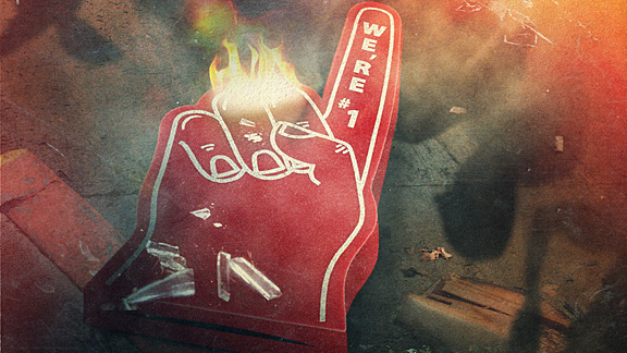 Foam Finger on Fire