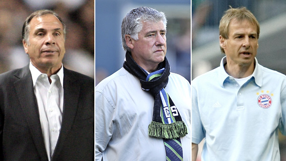 Bruce Arena, Sigi Schmid and Juergen Klinsmann