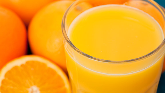 A glass of orange juice